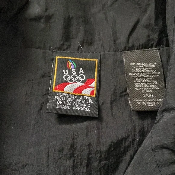 Vintage Rare Olympics USA Black Windbreaker Jacket - Picture 2 of 6
